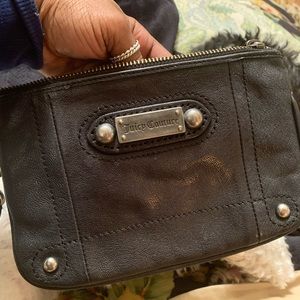 Black leather Juicy Couture wristlet
